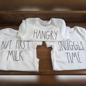 3 Pack Rae Dunn Baby Onesie Bodysuit Never Worn
